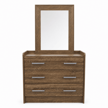 Home Box Angelic Queen Bedroom Set with Mattress, Dresser Mirror & Mirrored Wardrobe | Walnut | 160 × 200 cm - Al Thahani Furniture