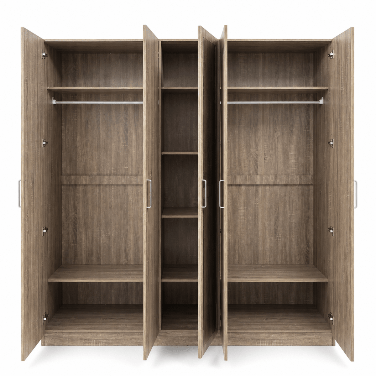 Home Box Angelic Queen Bedroom Set with Mattress, Dresser Mirror & Mirrored Wardrobe | Walnut | 160 × 200 cm - Al Thahani Furniture