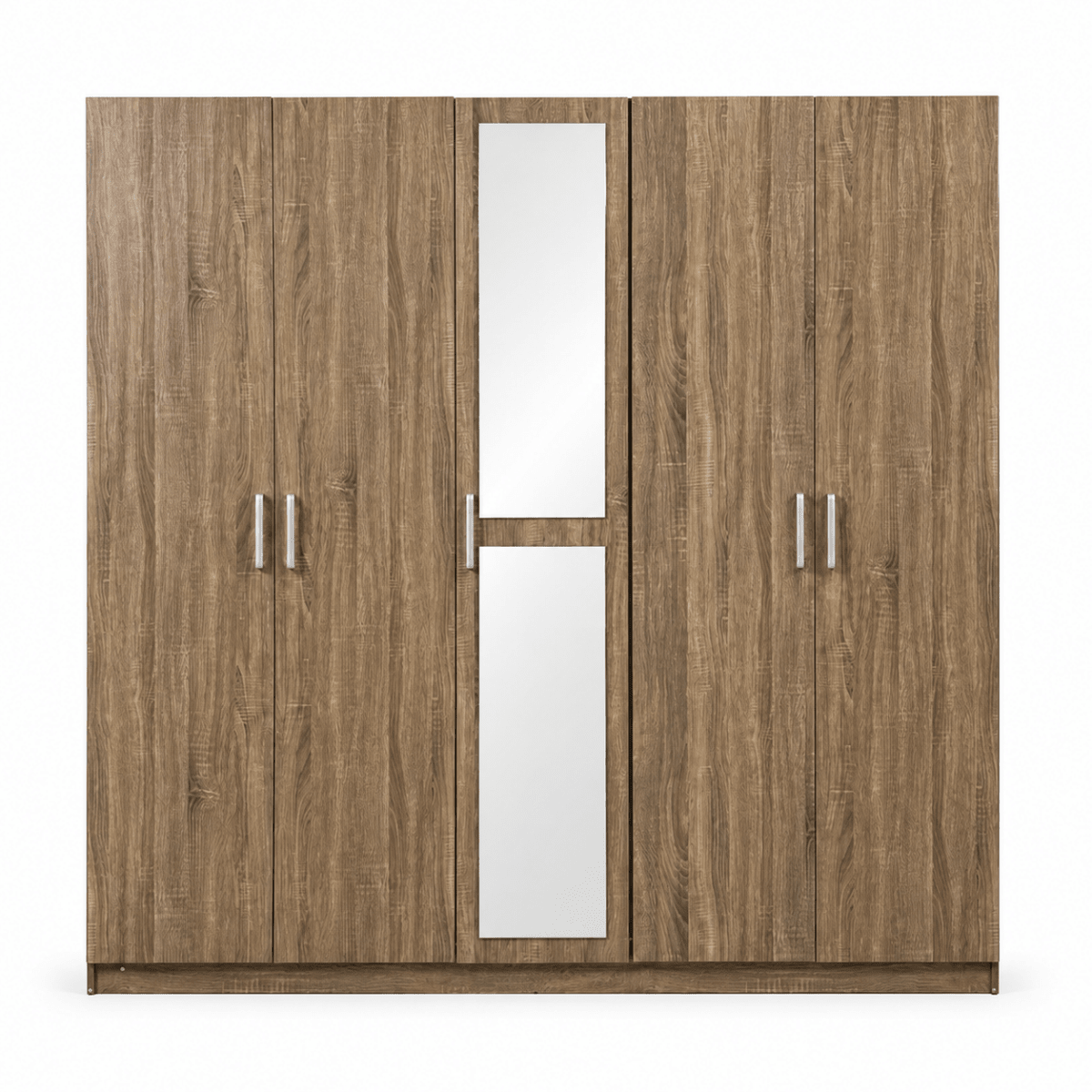 Home Box Angelic Queen Bedroom Set with Mattress, Dresser Mirror & Mirrored Wardrobe | Walnut | 160 × 200 cm - Al Thahani Furniture