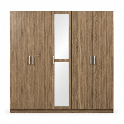 Home Box Angelic Queen Bedroom Set with Mattress, Dresser Mirror & Mirrored Wardrobe | Walnut | 160 × 200 cm - Al Thahani Furniture