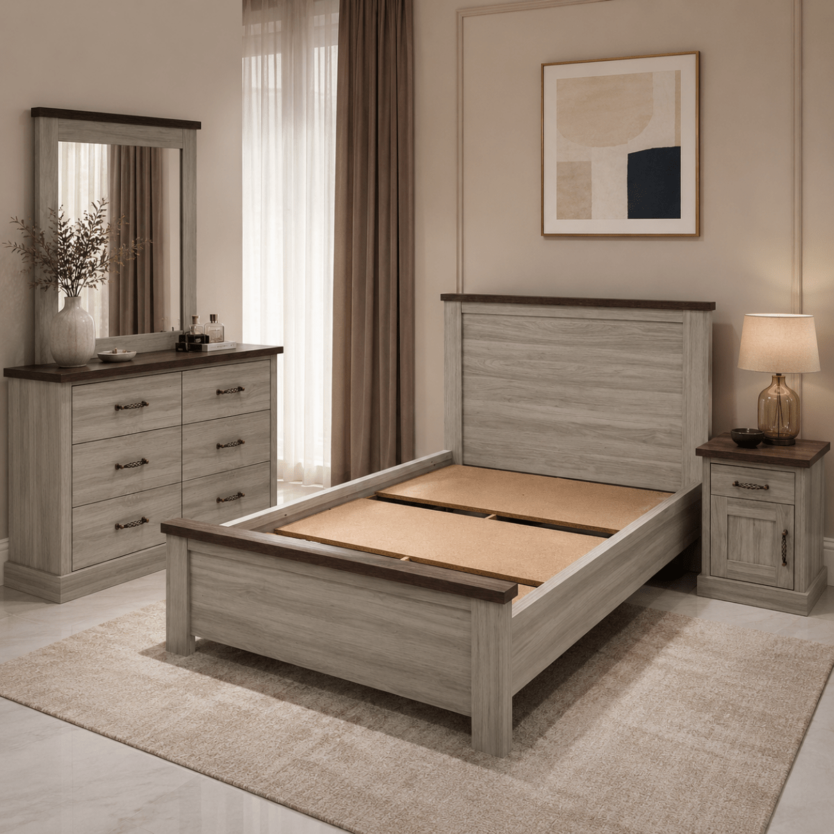 Home Box Angelic Twin Bedroom Set with Mattress – 120 × 200 cm - Al Thahani Furniture