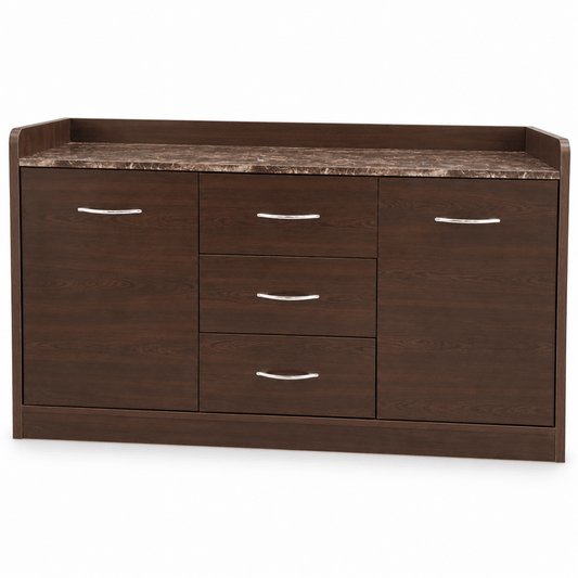 Home Box Arlington Marble Top Sideboard – Brown – 142.2 × 45.7 × 86.4 cm - Al Thahani Furniture