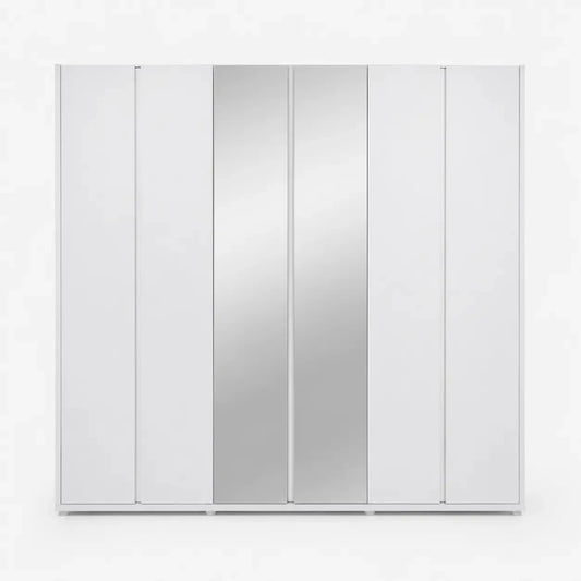 Home Box Artisan 6-Door Wardrobe with 2 Mirrors | Glossy - used 7 months - Al Thahani Furniture