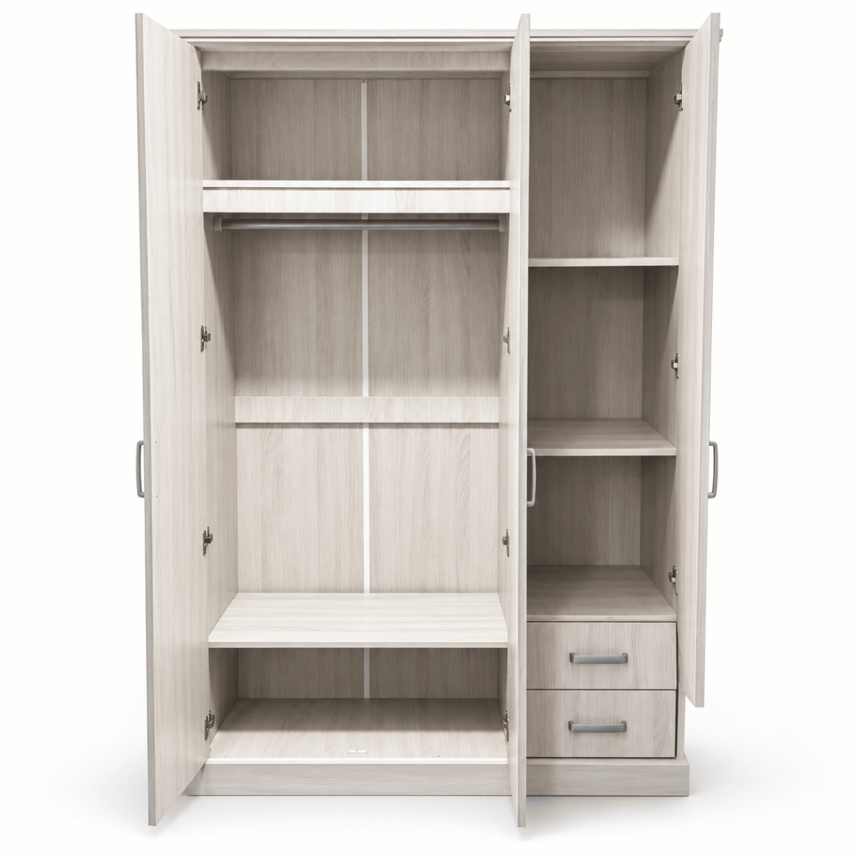 Home Box Blair 3-Door Wardrobe with Mirror & 2 Drawers – Light Beige - Al Thahani Furniture