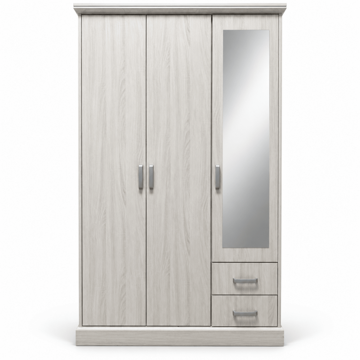 Home Box Blair 3-Door Wardrobe with Mirror & 2 Drawers – Light Beige - Al Thahani Furniture