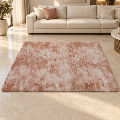 Home Box Blush Pink & Cream Shaggy Area Rug – 120 × 210 cm - Al Thahani Furniture