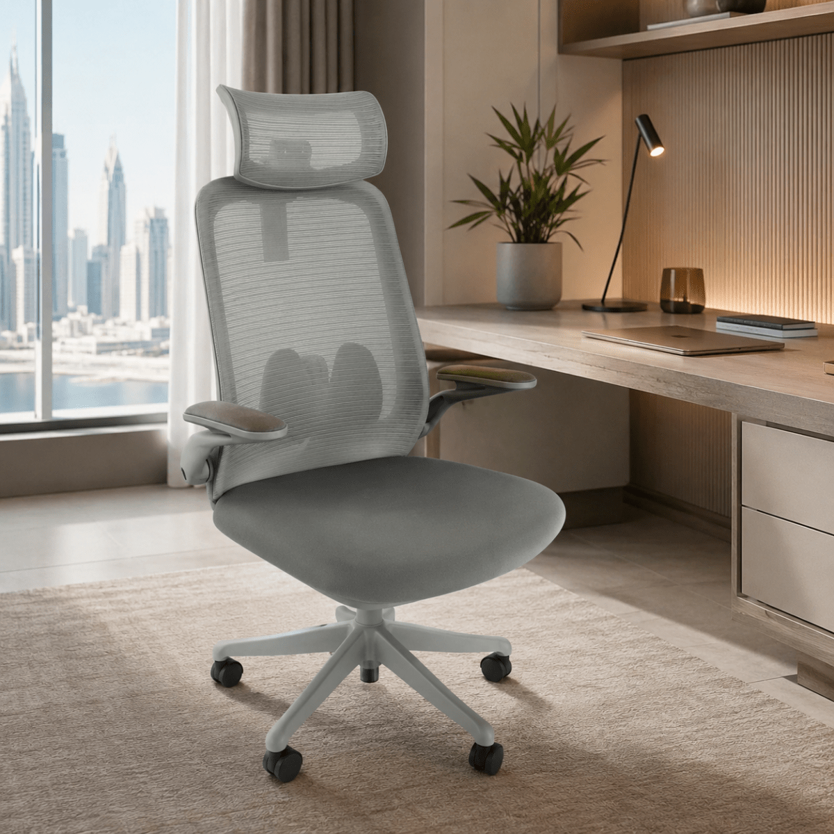 Home Box Clover Milan Ergonomic High Back Office Chair – Grey - Al Thahani Furniture