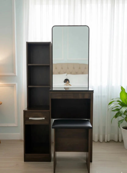 Home Box Complete Queen Bedroom Set | 150×190 cm Bed + Mattress | Kulltorp Dresser with Mirror & Stool | Hampton 3‑Door Wardrobe - althahanifurniture