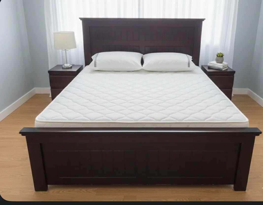 Home Box Complete Queen Bedroom Set | 150×190 cm Bed + Mattress | Kulltorp Dresser with Mirror & Stool | Hampton 3‑Door Wardrobe - althahanifurniture