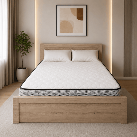 Home Box Cooper Queen Bed Set with Mattress | Sonoma Oak, 150x200 cm - used 9 months - Al Thahani Furniture