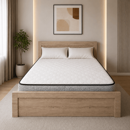 Home Box Cooper Queen Bed Set with Mattress | Sonoma Oak, 150x200 cm - used 9 months - Al Thahani Furniture