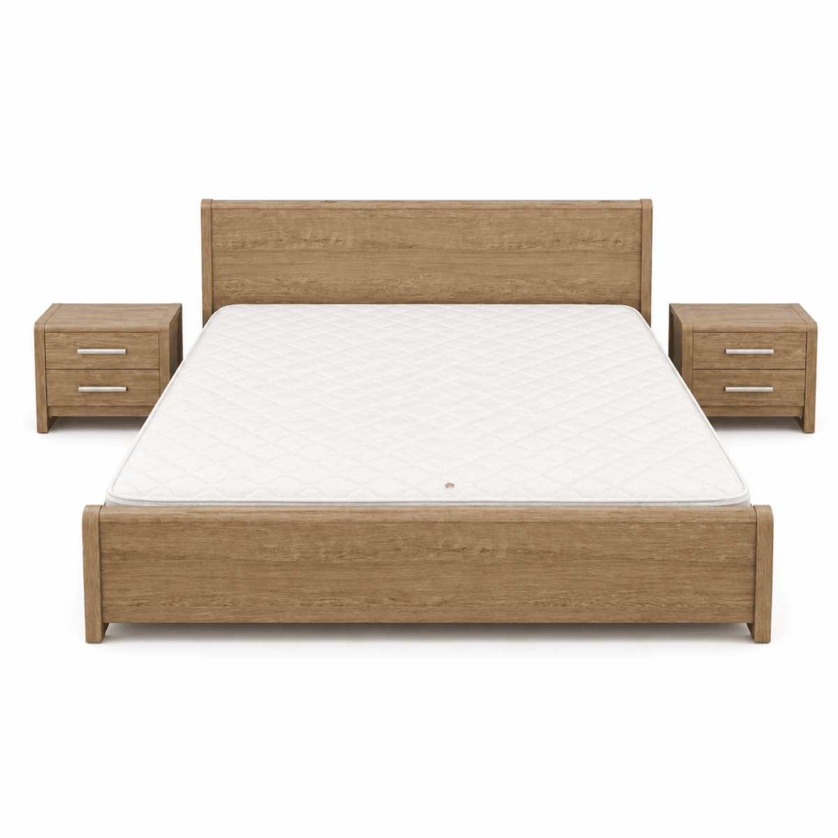 Home Box Curvy King Bed Suite | Warm Brown Finish, without Mattress - used 8 months - Al Thahani Furniture