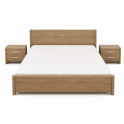 Home Box Curvy King Bed Suite | Warm Brown Finish, without Mattress - used 8 months - Al Thahani Furniture