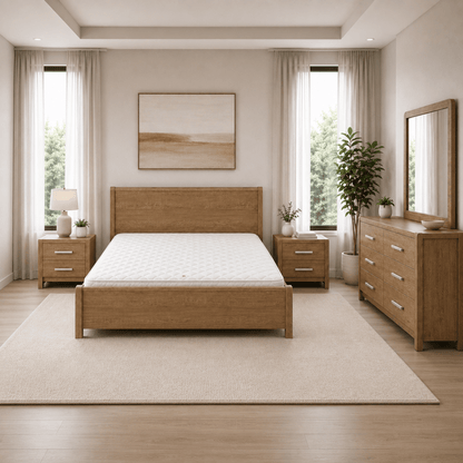 Home Box Curvy King Bed Suite | Warm Brown Finish, without Mattress - used 8 months - Al Thahani Furniture