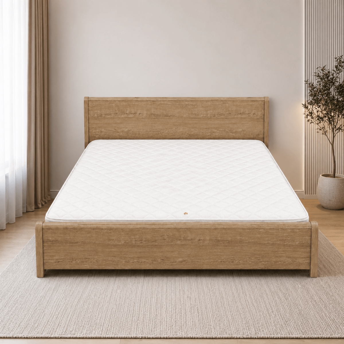 Home Box Curvy King Bed Suite | Warm Brown Finish, without Mattress - used 8 months - Al Thahani Furniture