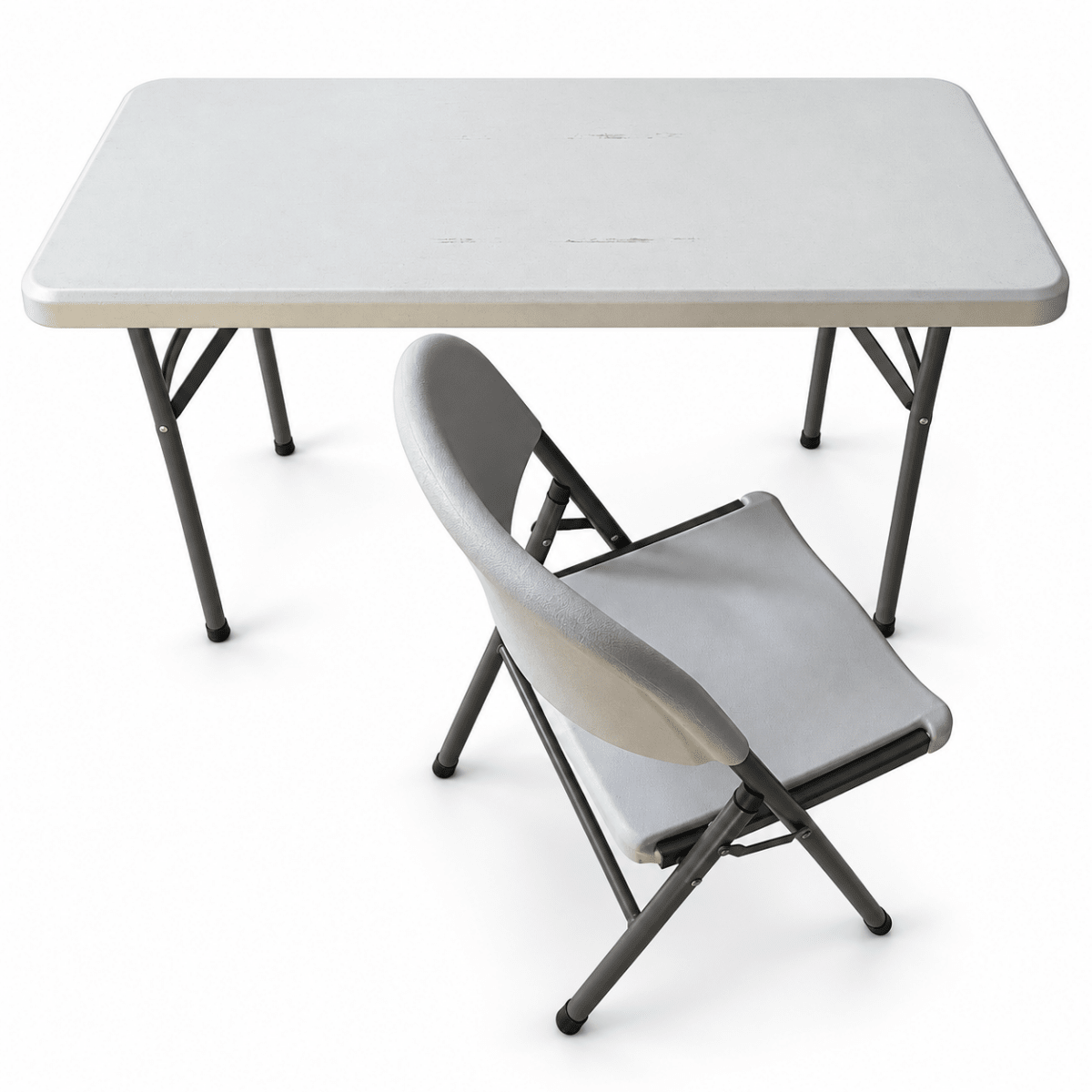 Home Box Flexi Folding Table & Chair Set – 120 × 60 cm – White & Grey - Al Thahani Furniture