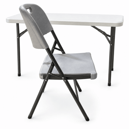 Home Box Flexi Folding Table & Chair Set – 120 × 60 cm – White & Grey - Al Thahani Furniture