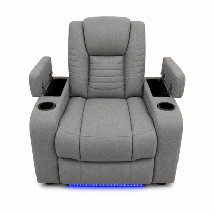 Home Box Jamaica Electric Recliner | LED Lighting, Cupholders, Fabric - used 9 months - Al Thahani Furniture