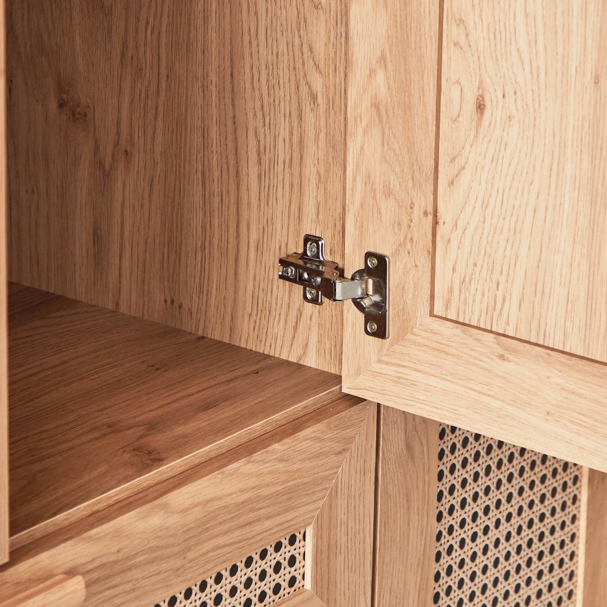 Home Box Java 6-Door Wardrobe with 2 Mirrors | Brown Rattan-Style Finish - Al Thahani Furniture
