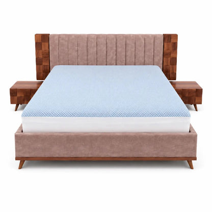Home Box King Bed Set with Mid-Century Dresser, 180x200 cm - used 8 months - Al Thahani Furniture
