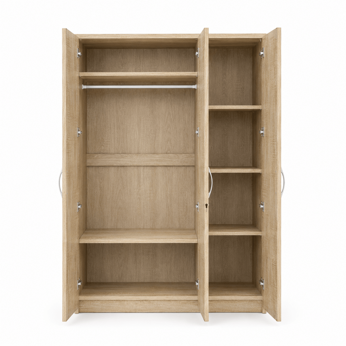 Home Box Kulltorp Plus 3-Door Wardrobe with Mirror & Lock | 120x52x182 cm - used 4 months - Al Thahani Furniture