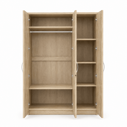 Home Box Kulltorp Plus 3-Door Wardrobe with Mirror & Lock | 120x52x182 cm - used 4 months - Al Thahani Furniture
