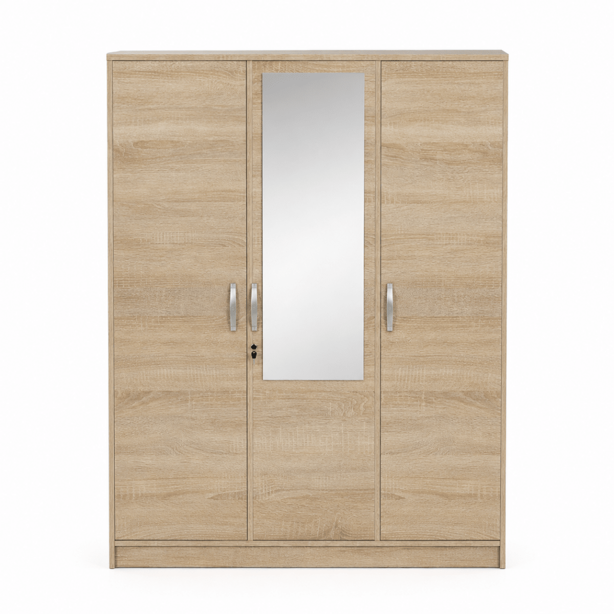 Home Box Kulltorp Plus 3-Door Wardrobe with Mirror & Lock | 120x52x182 cm - used 4 months - Al Thahani Furniture