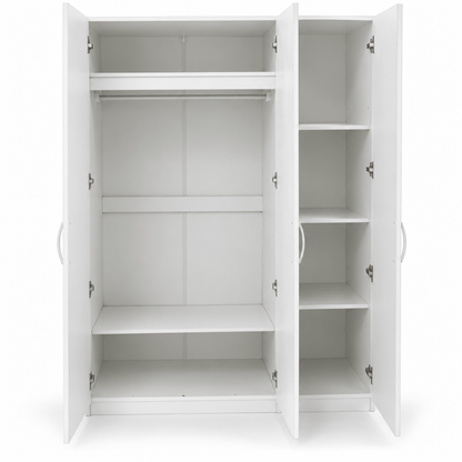 Home Box Kulltorp Plus 3-Door Wardrobe with Mirror & Lock – White – 120 × 52 × 182 cm - Al Thahani Furniture