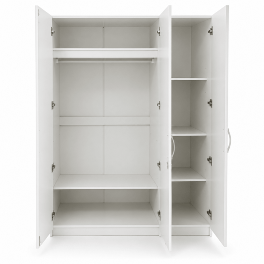 Home Box Kulltorp Plus 3-Door Wardrobe with Mirror & Lock – White – 120 × 52 × 182 cm - Al Thahani Furniture