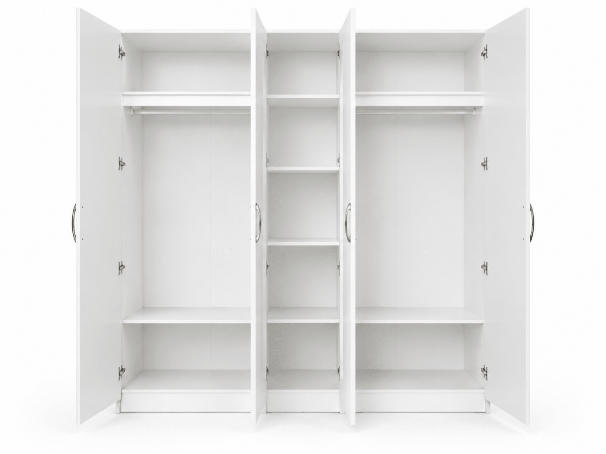 Home Box Kulltorp Plus 5-Door Wardrobe with Mirror | Neutral, 200x55x209 cm - Al Thahani Furniture