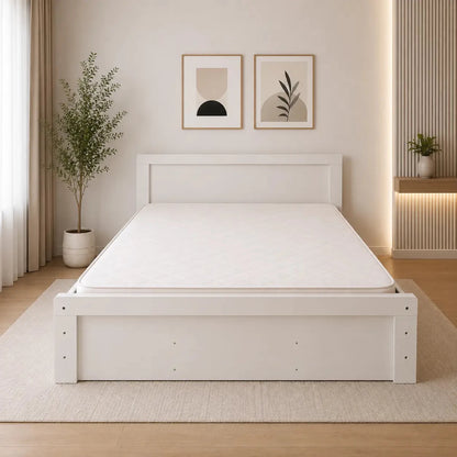 Home Box Kulltorp Plus Queen Bed Set with Mattress | White, 160x200 cm - used 5 months - Al Thahani Furniture