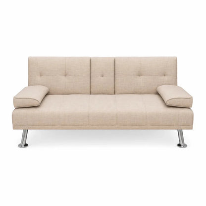 Home Box Linda 3-Seater Fabric Sofa Bed with Cupholders - used 7 months - Al Thahani Furniture