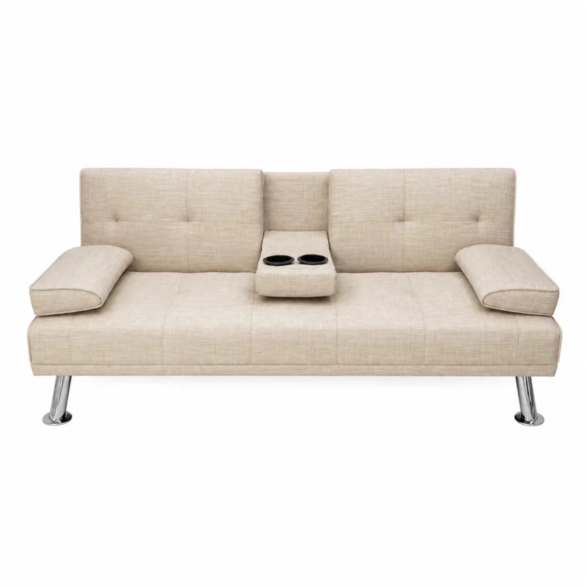Home Box Linda 3-Seater Fabric Sofa Bed with Cupholders - used 7 months - Al Thahani Furniture