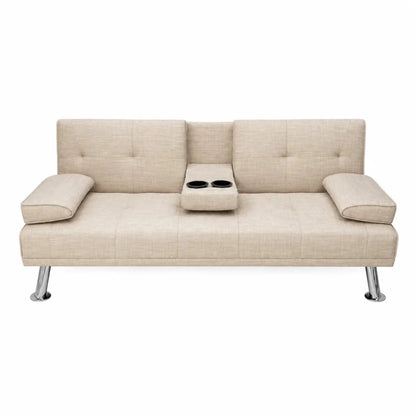 Home Box Linda 3-Seater Fabric Sofa Bed with Cupholders - used 7 months - Al Thahani Furniture