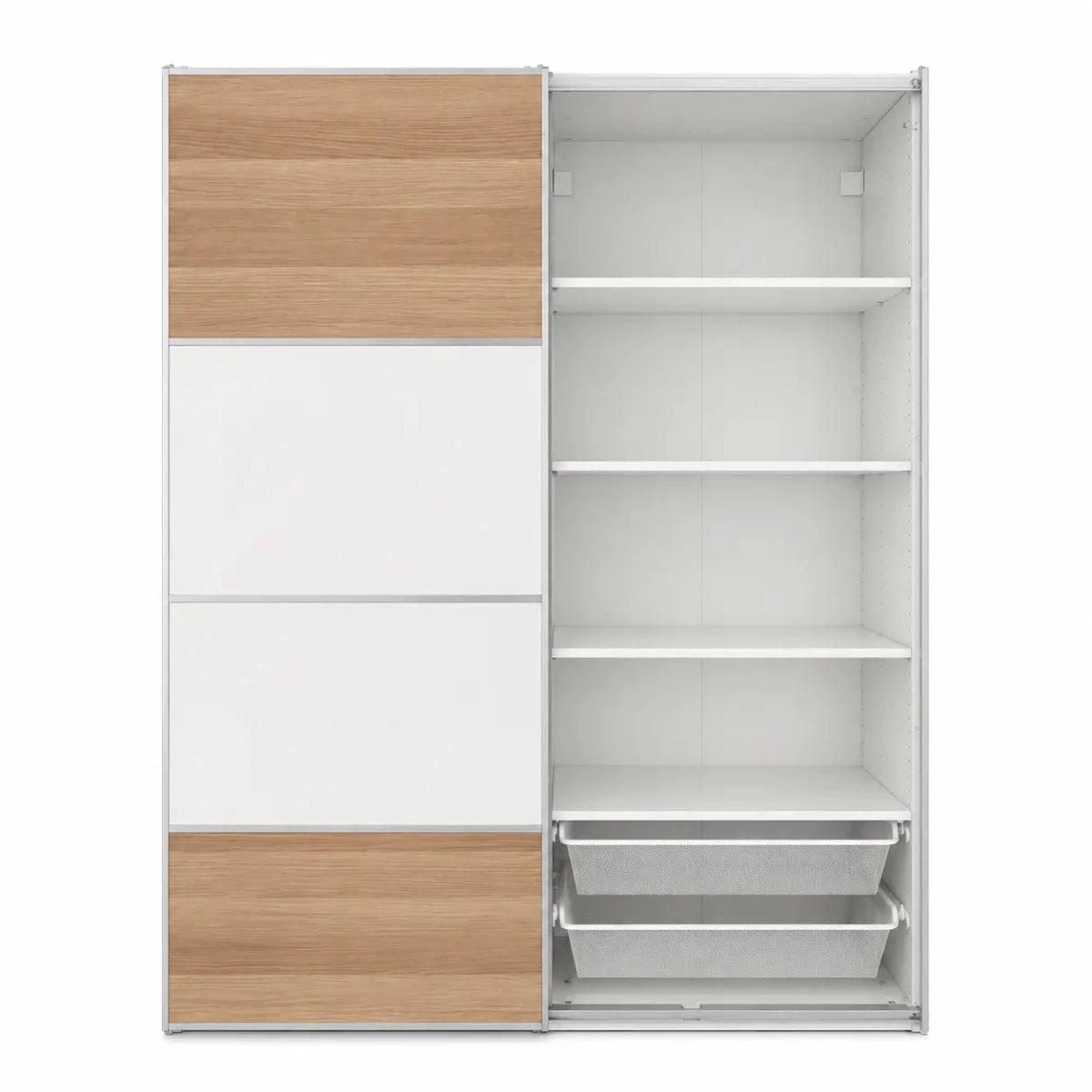 Home Box Lucca 5-Piece Super King Bedroom Set with Sliding Wardrobe & Mattress | 200x200 cm - used 6 months - Al Thahani Furniture