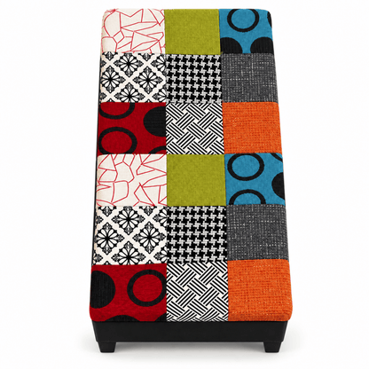 Home Box Mahrgan Viz Patchwork Storage Ottoman Bench - Al Thahani Furniture