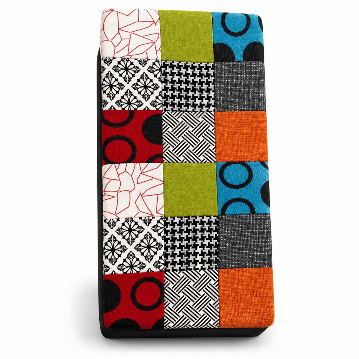 Home Box Mahrgan Viz Patchwork Storage Ottoman Bench - Al Thahani Furniture