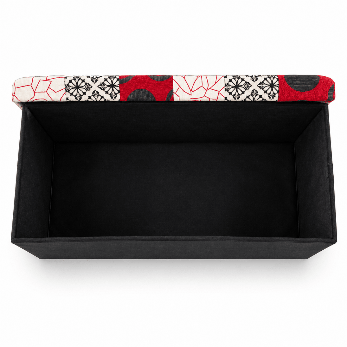 Home Box Mahrgan Viz Patchwork Storage Ottoman Bench - Al Thahani Furniture