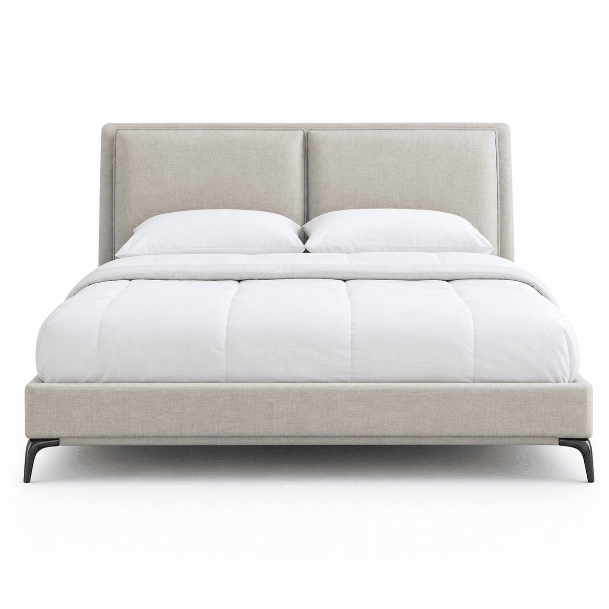 Home Box Marwell Lyra Smart Upholstered Queen Bed Set with Mattress | 160x200 cm - used 6 months - Al Thahani Furniture