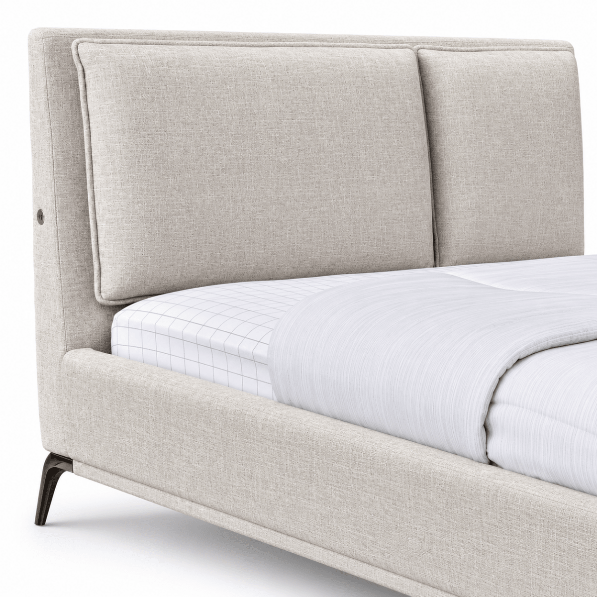 Home Box Marwell Lyra Smart Upholstered Queen Bed Set with Mattress | 160x200 cm - used 6 months - Al Thahani Furniture