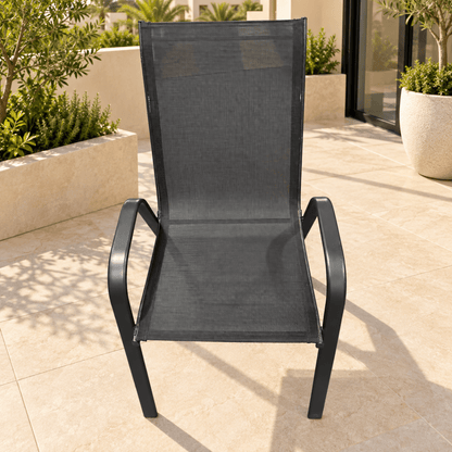 Home Box Merton Outdoor Chair with Textilene Mesh – Black - Al Thahani Furniture