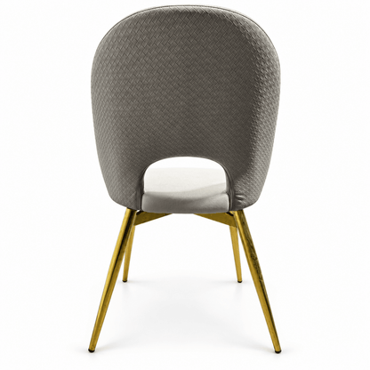 Home Box Modern Cream Upholstered Dining Chair with Gold Metal Legs - Al Thahani Furniture