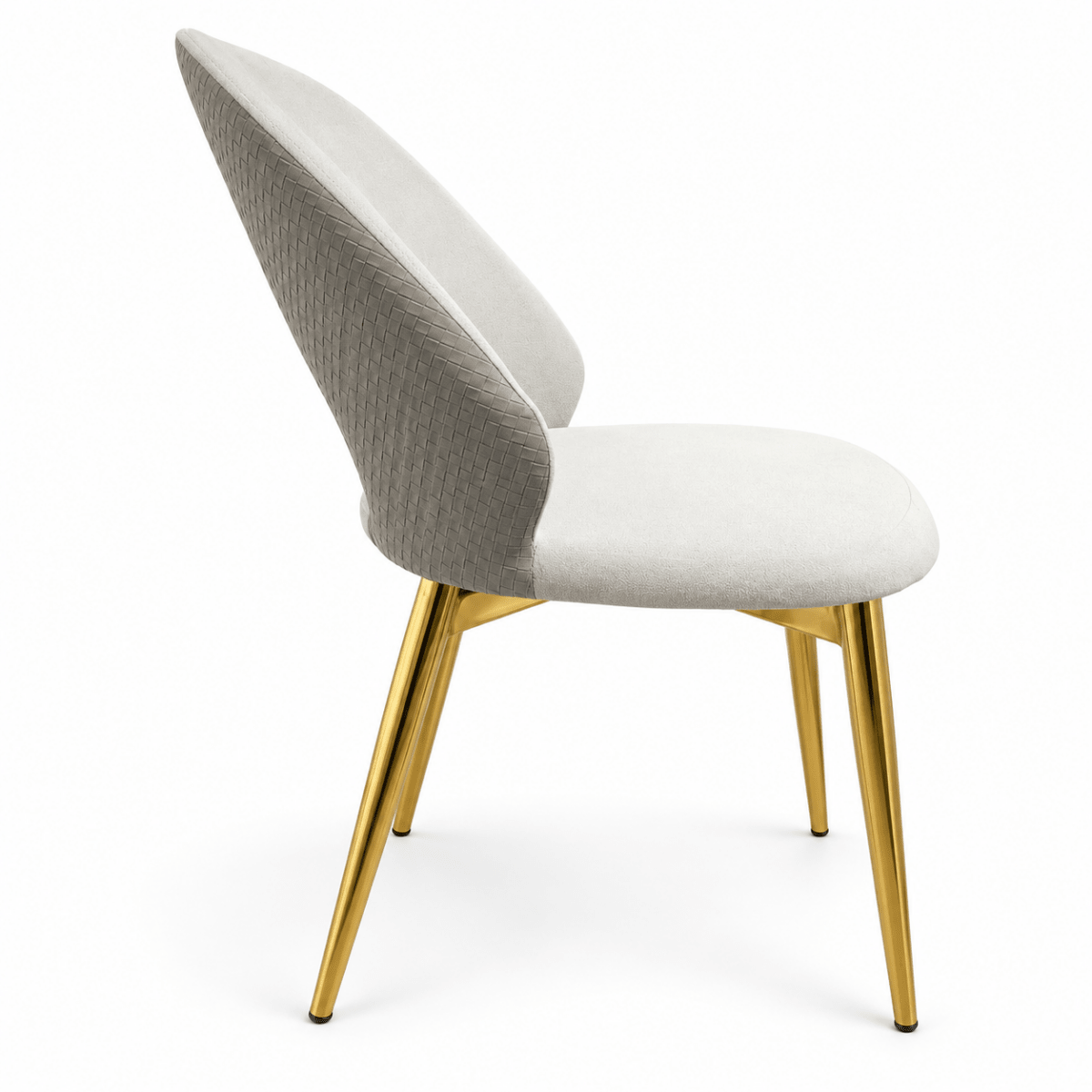 Home Box Modern Cream Upholstered Dining Chair with Gold Metal Legs - Al Thahani Furniture