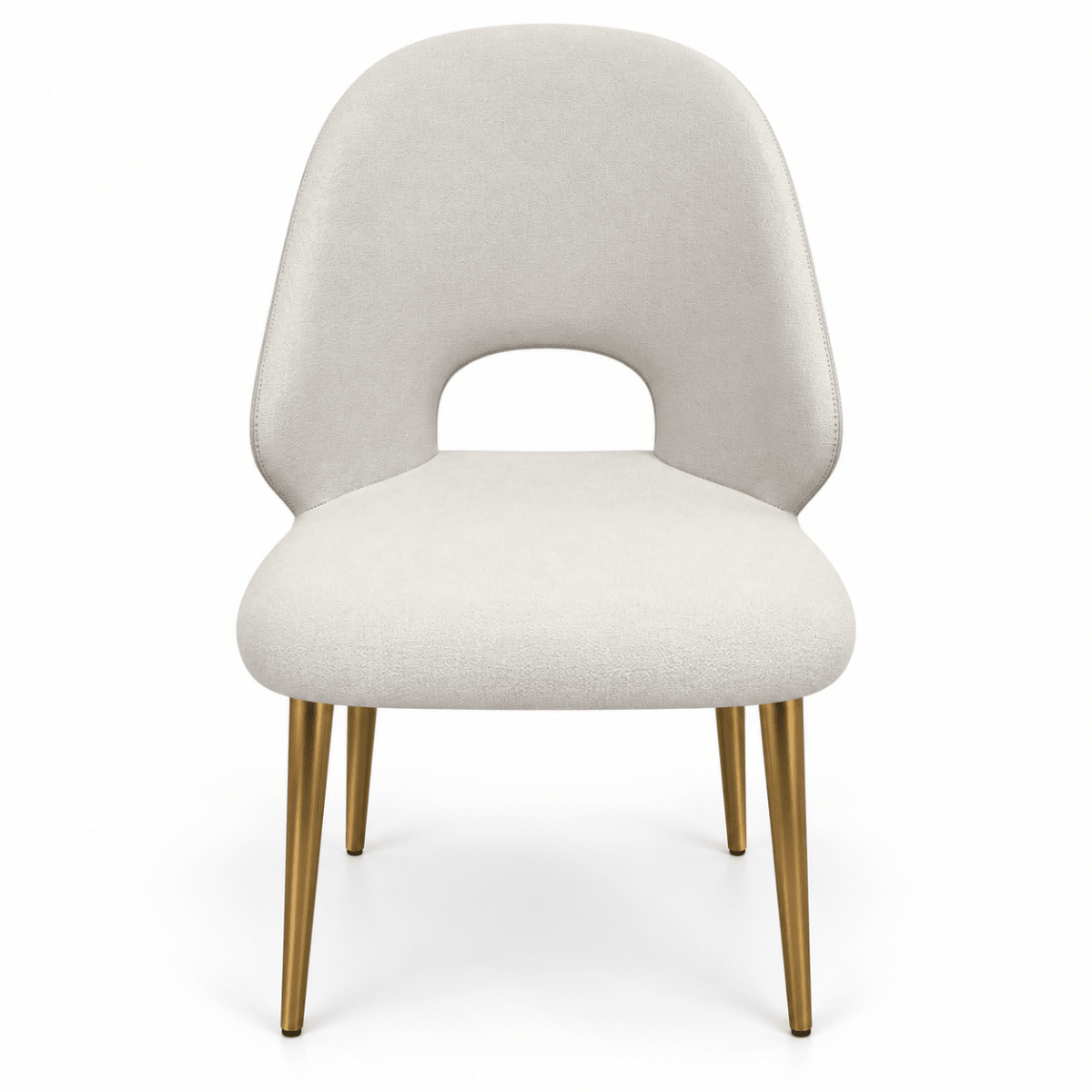 Home Box Modern Cream Upholstered Dining Chair with Gold Metal Legs - Al Thahani Furniture