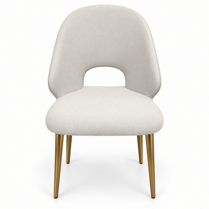 Home Box Modern Cream Upholstered Dining Chair with Gold Metal Legs - Al Thahani Furniture