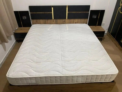 Home Box Modern King Bedroom Set | Black Wood Grain & Gold Accents - althahanifurniture