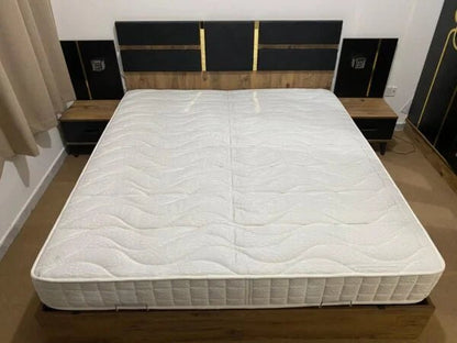 Home Box Modern King Bedroom Set | Black Wood Grain & Gold Accents - althahanifurniture