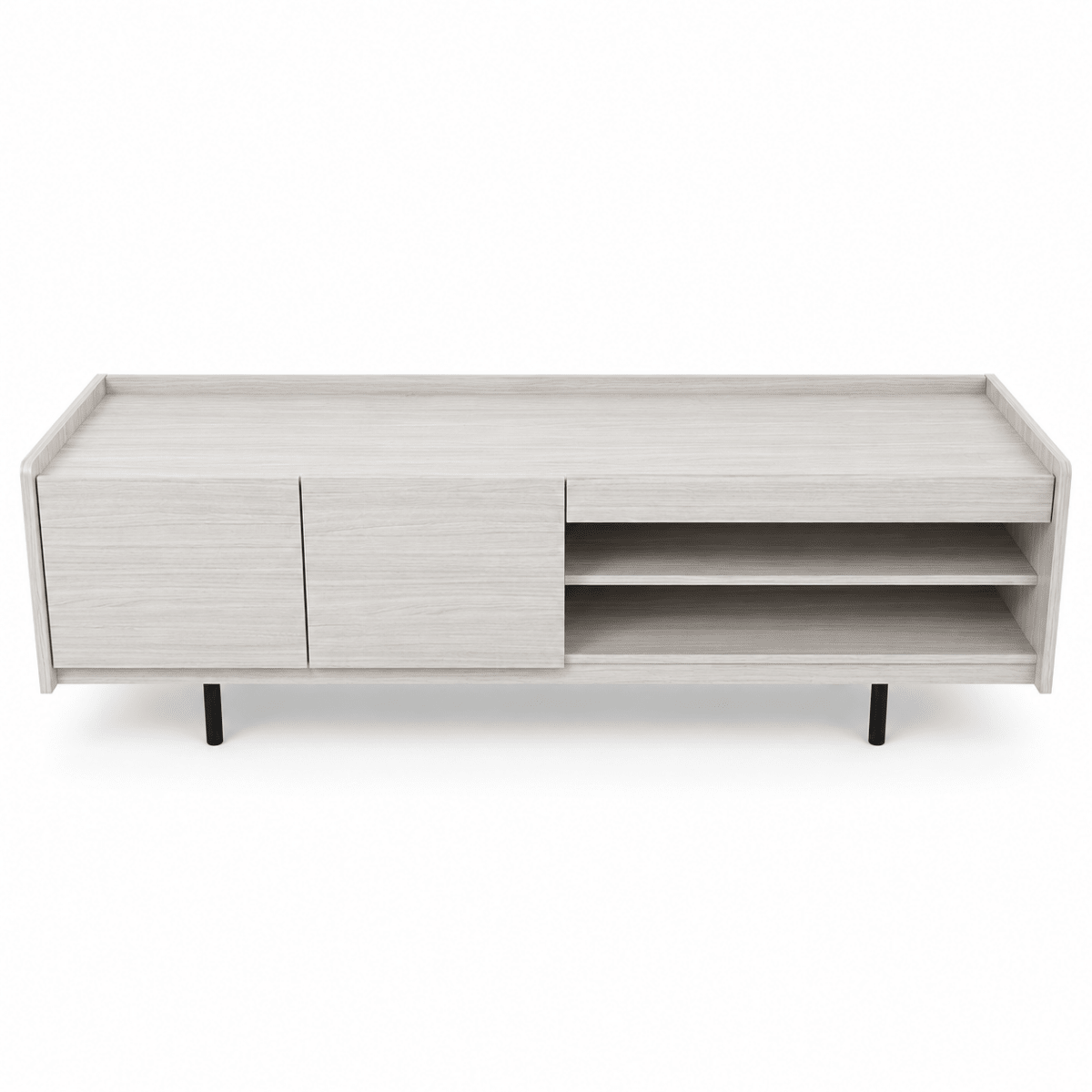 Home Box Modern TV Unit with 2-Door Cabinet & Open Shelves – White Oak Finish - Al Thahani Furniture