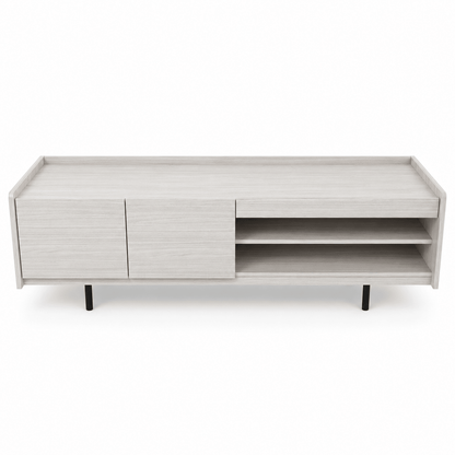 Home Box Modern TV Unit with 2-Door Cabinet & Open Shelves – White Oak Finish - Al Thahani Furniture