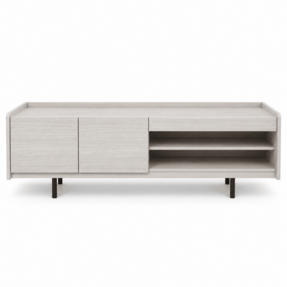 Home Box Modern TV Unit with 2-Door Cabinet & Open Shelves – White Oak Finish - Al Thahani Furniture